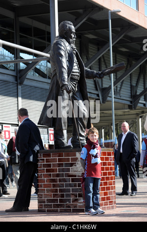 Statue of William McGregor founder of the Football League in 1888 outside Villa Park home of Aston Villa Football Club Stock Photo