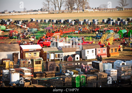 Overview of an Amish annual Mud Sale to support the Fire Department in Gordonville, PA. Stock Photo