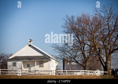 Amish one room school house in Gordonville, PA. Stock Photo
