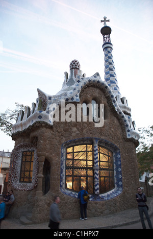Parc Güell Municipal Garden, Barcelona, Spain Showcase of the architectural works of Antoni Gaudí Stock Photo