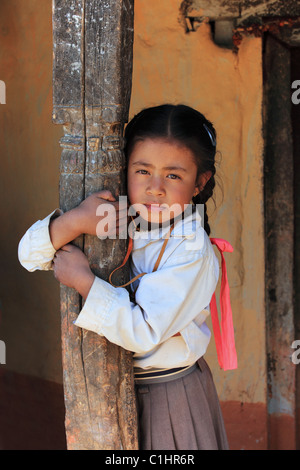 Nepali girl in the hills of Nepal Stock Photo - Alamy