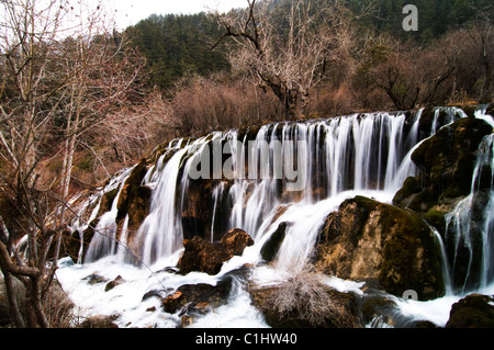 Dramatic landscapes in the stunning Juzhaigou national park in Sichuan. Stock Photo