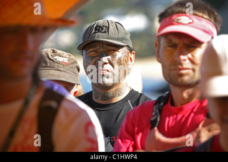 Picture by Tim Cuff 021 110 5786 - 12 November 2010 - Waka Te Tasman races at Kaiteriteri beach: Stock Photo