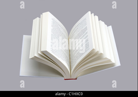 Open book isolated on the gray, for design layout Stock Photo