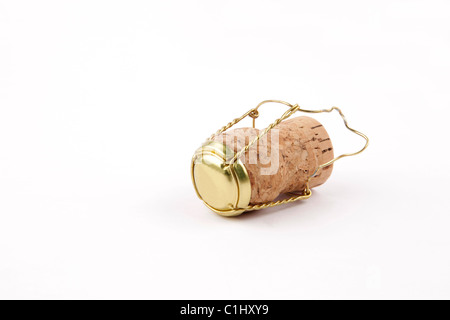 Champagne cork removed from a bottle Stock Photo