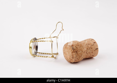 Champagne cork removed from a bottle Stock Photo