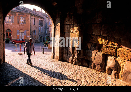 France, Drome, little town of Die, passage of the Porte Saint Marcel Stock Photo