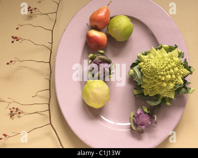 Branch, Fruits and Cauliflower Stock Photo