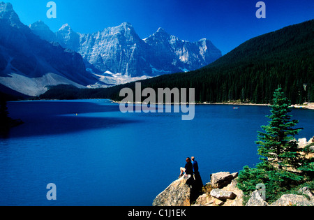 Canada, Alberta, the Rockies, the Moraine lake near Lake Louise Stock Photo