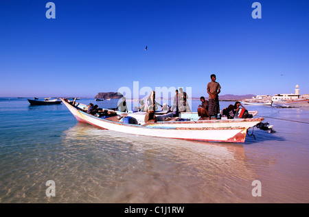 Yemen, the Indian Ocean coast, fishermen from Bir Ali Stock Photo