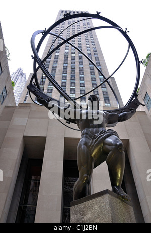 Statue of Atlas, 5th Avenue,NYC,USA Stock Photo