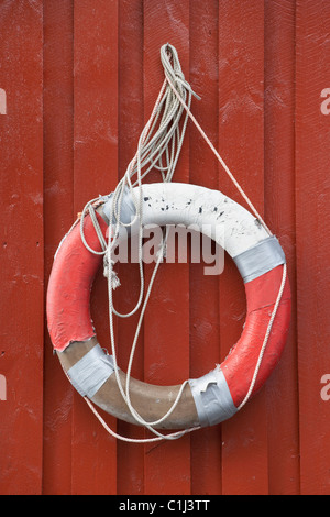 Old Life Ring, Vest-Agder, Southern Norway, Norway Stock Photo