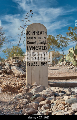 Grave at Boothill Graveyard in Tombstone, Arizona, USA Stock Photo