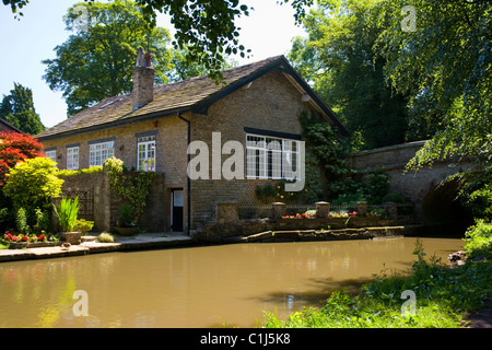 Canalside Cottage on the  Macclesfield Canal at Bollington in Cheshire;England; Stock Photo