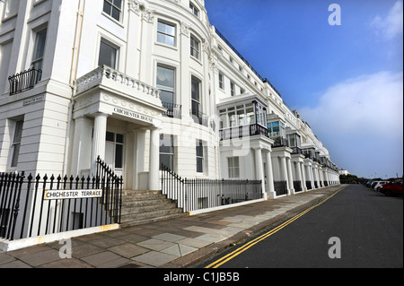 Chichester Terrace a row of grade 1 listed buildings in Kemp Town Brighton developed by Thomas Kemp Stock Photo