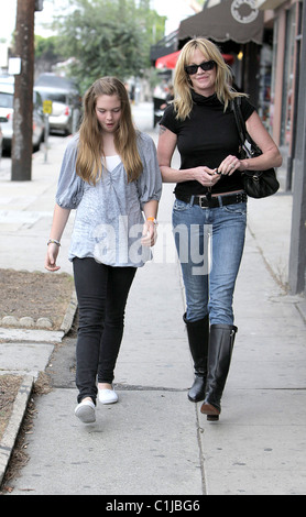 Melanie Griffith and her daughter Stella Banderas go to a skin care salon in Hollywood Los Angeles, California - 09.06.09 Stock Photo