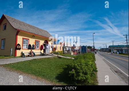 Shops in downtown Percé, Quebec, Canada. Stock Photo