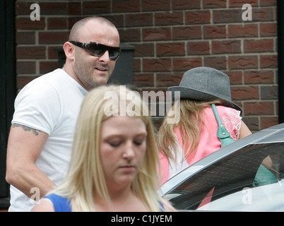 Mark Croft and Kerry Katona leaving their house together Cheshire, England - 14.06.09 Stock Photo