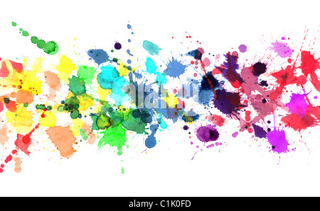 Rainbow of watercolor paint Stock Photo