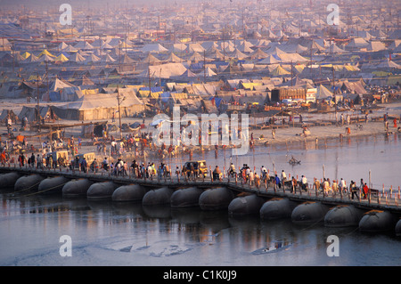 India, Uttar Pradesh, Allahabad, Magh Mela celebration Stock Photo