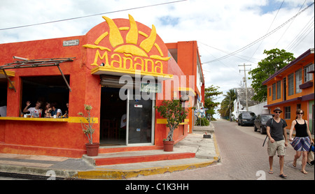 Local Houses Isla Mujeres Yucatan Mexico Stock Photo