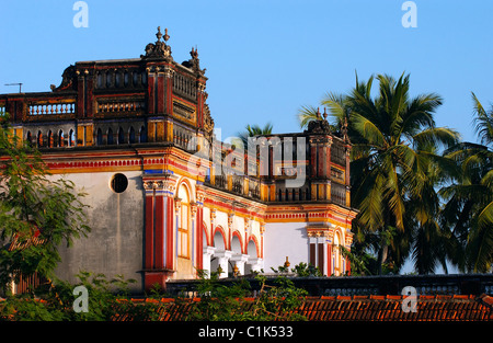 India, Tamil Nadu state, Chettinad, Karaikudi, rich mansion of the Nagarathars traders Stock Photo