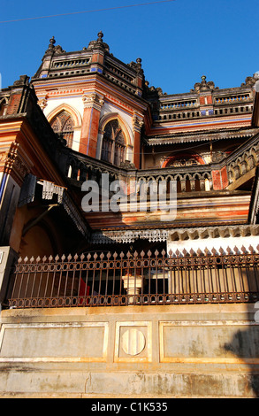 India, Tamil Nadu state, Chettinad, Karaikudi, rich mansion of the Nagarathars traders Stock Photo