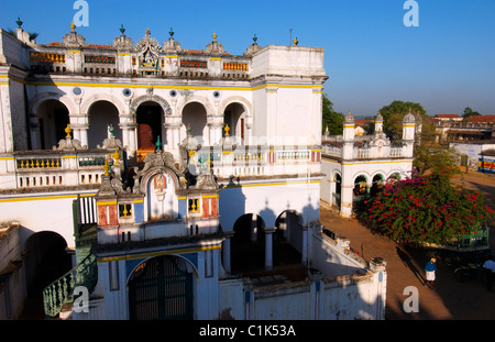 India, Tamil Nadu state, Chettinad, Karaikudi, rich mansion of the Nagarathars traders Stock Photo