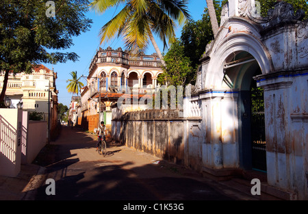 India, Tamil Nadu state, Chettinad, Karaikudi, rich mansion of the Nagarathars traders Stock Photo