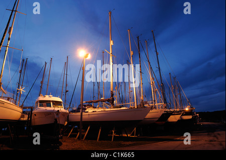 Port Penrhyn boat yard Bangor Stock Photo