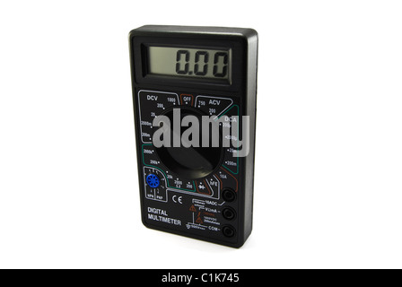 digital multimeter isolated on a white background Stock Photo