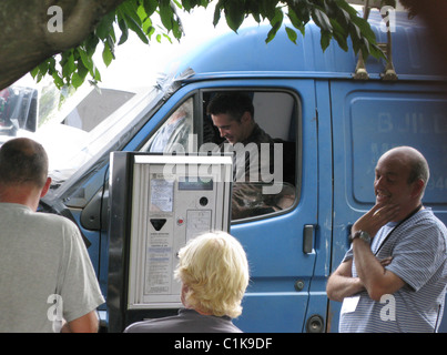 Colin Farrell filming a scene for his latest movie 'London Boulevard' outside Pentonville Prison London, England - 14.06.09 Stock Photo