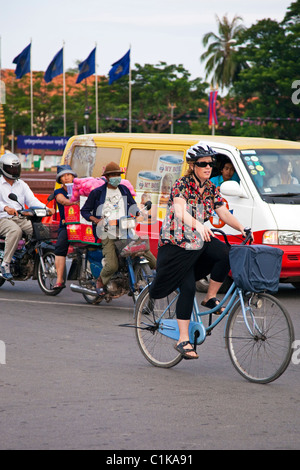 Traffic, Phnom Penh, Cambodia Stock Photo