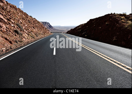 Highway 89, Navajo Indian Reservation, Navajo County, Arizona, USA Stock Photo