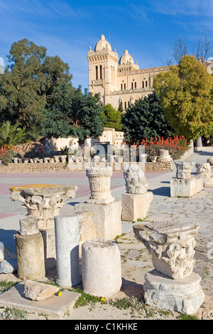 Tunisia Carthage archeological museum presenting mosaics sculptures & other items from the excavations of the ancient city the Stock Photo