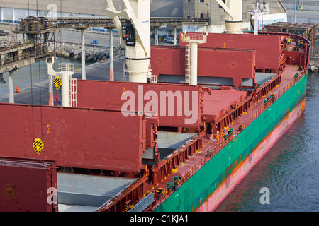 Cargo ship docked at the port of Salaverry, Trujillo, Peru Stock Photo