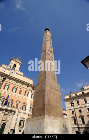 italy, rome, piazza di montecitorio, egyptian obelisk