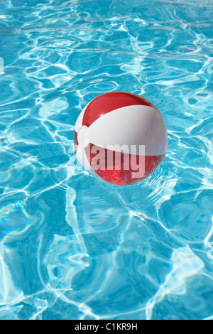 Beach Ball in Swimming Pool, Cannes, Alpes-Maritimes, Provence, Provence-Alpes-Cote d'Azur, France Stock Photo