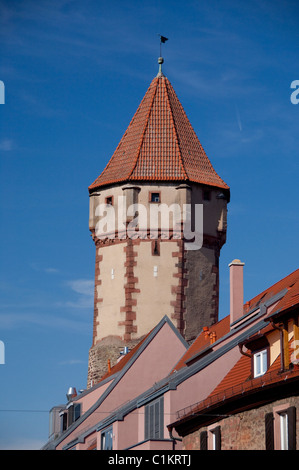 Germany, Franconia, Wertheim. Spitizer, medieval watchtower. Stock Photo