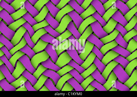 Backgrounds and textures - Twill textured background in green and violet. Stock Photo