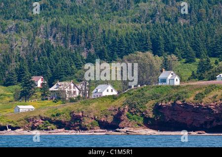 Quebec, Canada. Historic settlement on Ile Bonaventure offshore of Perce. Stock Photo