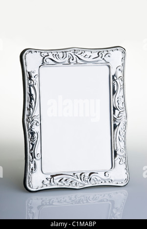 Silver photograph frame. Stock Photo