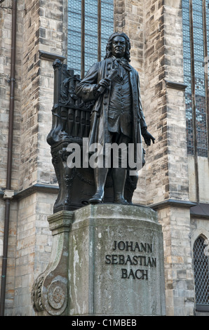 Statue of German Classical music composer Johann Sebastian Bach, Leipzig, Germany Stock Photo