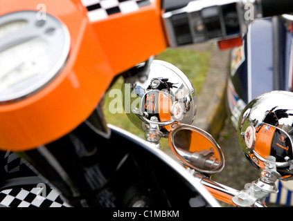 Reflection in headlamps Stock Photo