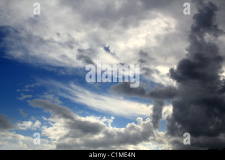 Dramatic cloudscape clouds sky in cloudy day sunset background Stock Photo