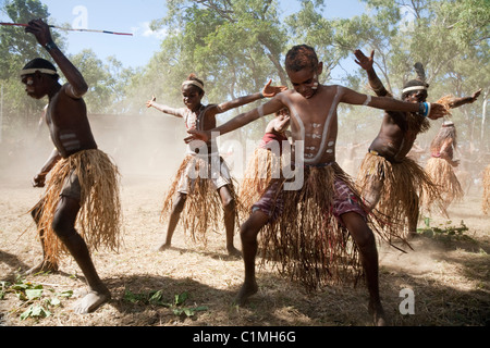 Indigenous dancing at the Laura Aboriginal Dance Festival. Laura, Queensland, Australia Stock Photo