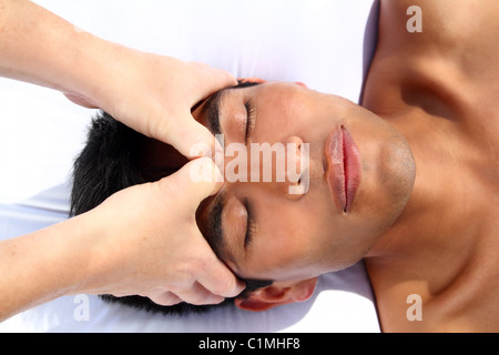 chakras third eye massage ancient Maya therapy central America shiatsu Stock Photo