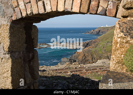 Old mine workings and ventilation shafts at tin mines near Pendeen St Stock Photo: 35488706 - Alamy