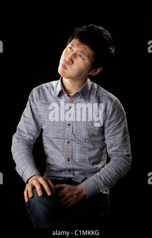 University student acting pose Stock Photo