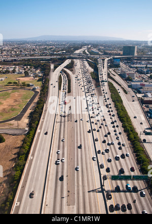 Aerial photograph of 405 or San Diego Freeway, Los Angeles, S. California, USA Stock Photo